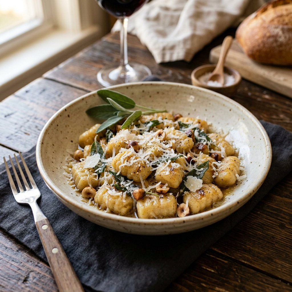 Gnocchi with brown butter sage sauce